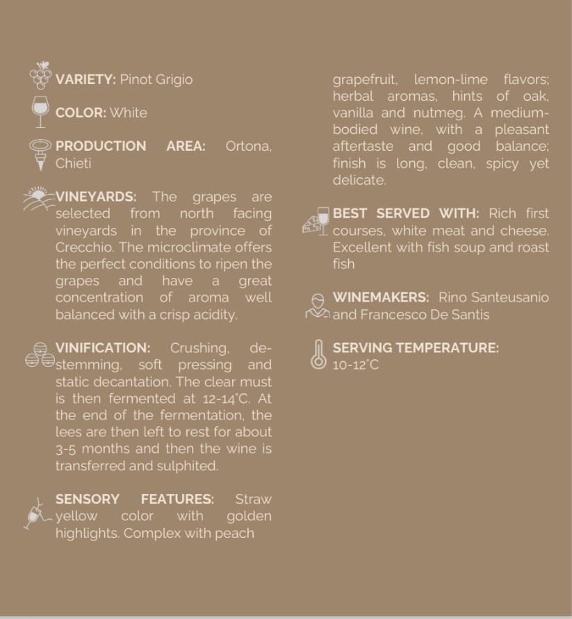 Fantini Pinot Grigio tasting notes